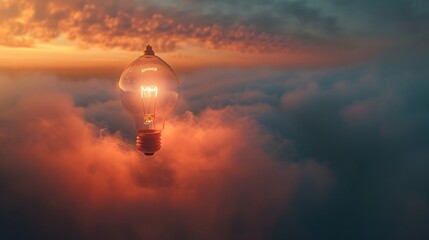 Obraz premium light bulb sprakling tiniy light Creativity and innovative are keys to success Concept of new idea and innovation with Brai