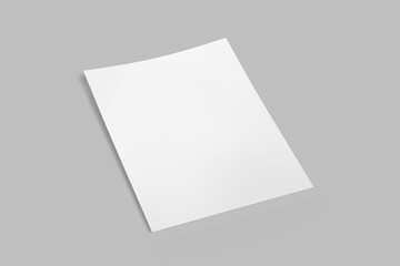 A4 Paper 3D Rendering for mockup