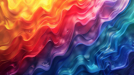 Fototapeta premium Abstract rainbow waves with liquid-like texture.