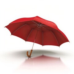 Umbrella or parasol with handle isolated on white background, 3D rendering