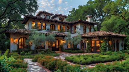 Obraz premium Mediterranean Villa- terracotta roof
