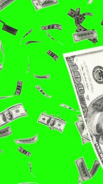 Money explosions green screen, Falling money 