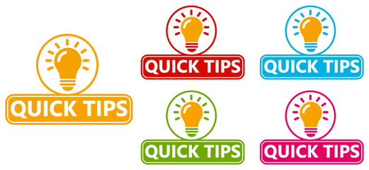 set quick tips icon sign. trips and tick solution badge labels template vector illustration	
