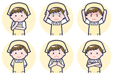 男性ハウスキーパーのポーズセット_05