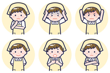 男性ハウスキーパーのポーズセット_05