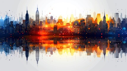 Fototapeta premium Land of Liberty with Statue of Liberty template or text in the center of the image