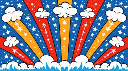  Liberty and Freedom with patriotic symbols template or text in the center of the image