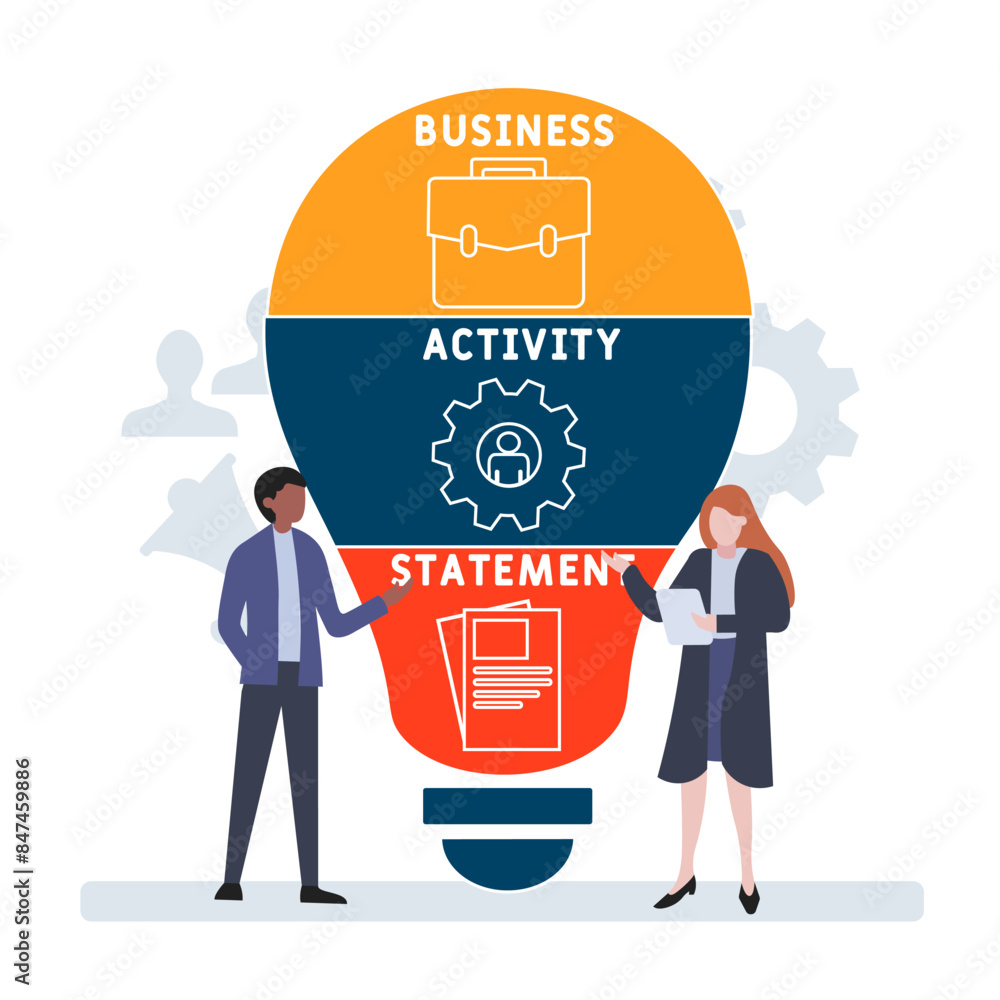 Wall mural bas - business activity statement acronym. business concept background. vector illustration concept 