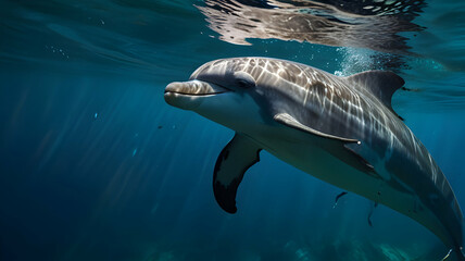Fototapeta premium dolphin swimming in the sea