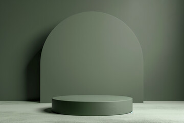 Empty stage cylinder podium for product