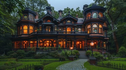Fototapeta premium Victorian Mansion- ornate facade