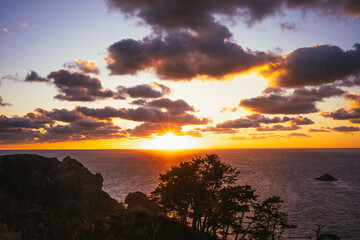 伊豆あいあい岬からの日没夕景