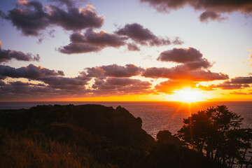 伊豆あいあい岬からの日没夕景