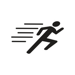 Running icon silhouette design template isolated
