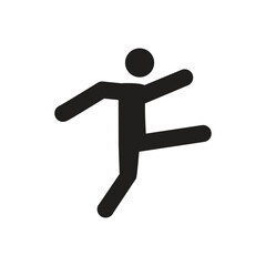 Kicking icon silhouette design template isolated