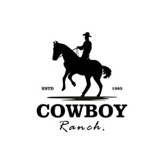 vintage cowboy vector template illustration