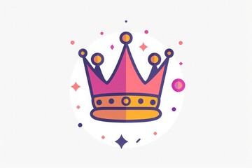 Obraz premium Colorful stylized crown with decorative elements representing royalty and elegance. Perfect for logos, graphics, and design projects.