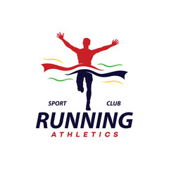 modern run sport logo vector template illustration design