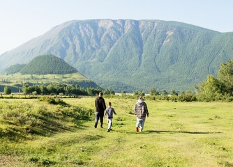 Walking in the mountains 