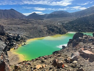 Emerald Lakes, Tongariro Alpine Crossing, Tongariro National Park, North Island of New Zealand
