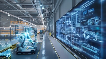 Obraz premium Inside a State-of-the-Art Smart Factory