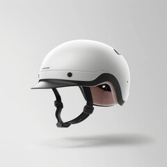 white bicycle helmet isolated on a white background