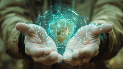 Background illustrating the concept of cyber security and online data protection services