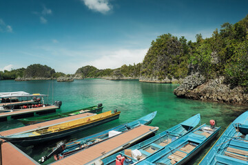 Naklejka premium Piaynemo dock at Raja Ampat, West Papua, Indonesia