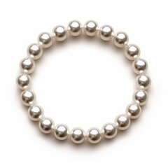 Obraz premium Elegant pearl bracelet arranged in a perfect circle, showcasing classic jewelry design. Ideal for fashion, style, and jewelry concepts.