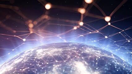 Communication technology internet business with space background