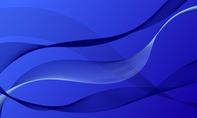 Fototapeta premium blue lines wave curves on soft gradient abstract background