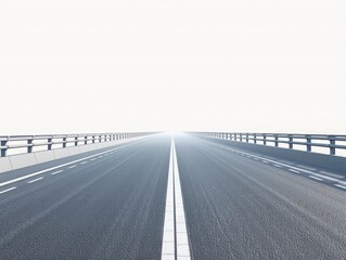 Fototapeta premium Open road stretching into the horizon under a bright sky, perfect for illustrating concepts of travel, journey, and adventure.