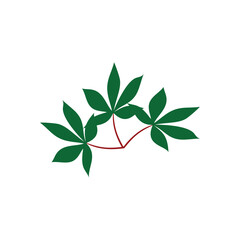 green cassava leaf design vector logo