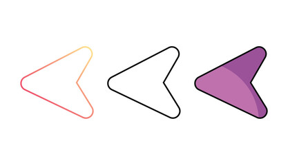 Arrow left icon design with white background stock illustration