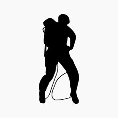 climber silhouette illustration. Rock Climber Silhouette
