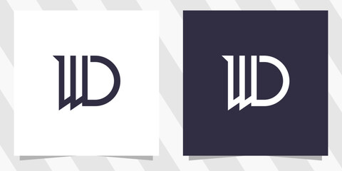 letter wd dw logo design vector