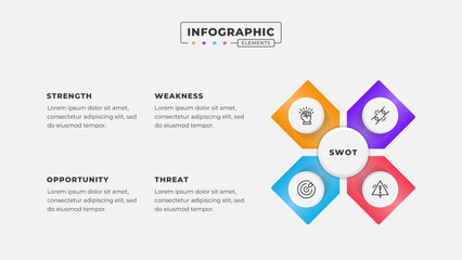 Swot analysis infographic template with icons