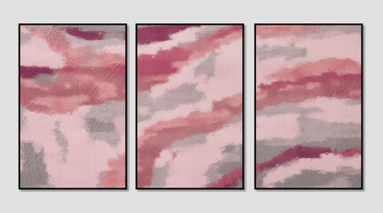 Abstract vintage texture art triptych, cover design, illustration, poster, decoration painting