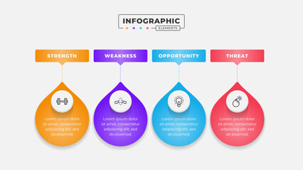 Swot analysis infographic template with icons