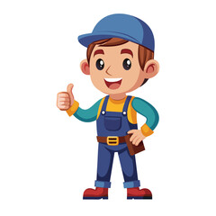 A Handyman Posing Thumb-Up