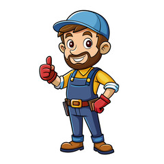 Fototapeta premium A Handyman Posing Thumb-Up