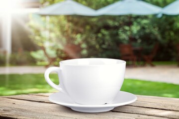 Classic ceramic white mug for tea