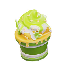 3d illustration St Patrick s Day ice cream 