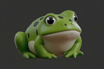Obraz premium green frog cartoon model 