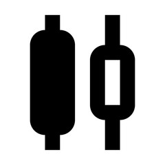 horizontal distribution center black glyph icon