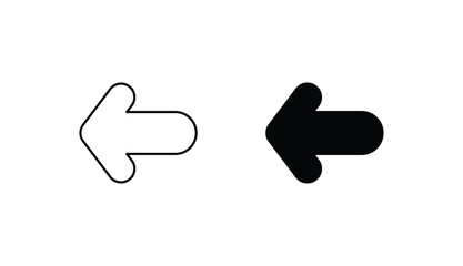 Arrow left icon design with white background stock illustration