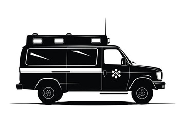 Emergency vehicle silhouette vector