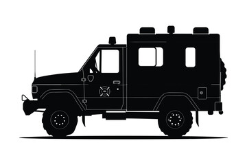 Emergency vehicle silhouette vector