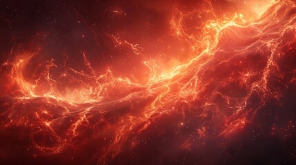 Dark red plasma burns brightly as an explosion of pure power and electricity erupts, creating a striking and vivid display of energy.