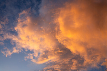 Colorful cloud and sky in sunset.